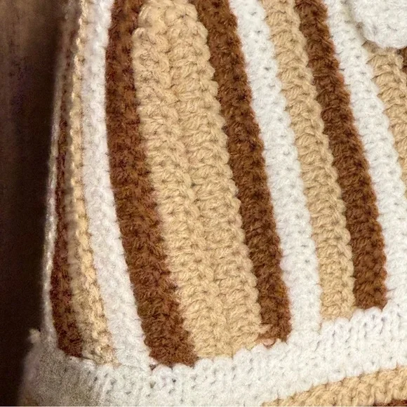 NWT Rue21 womens crochet top Size M stripe tie boho beach summer vacation tie - Picture 3 of 7